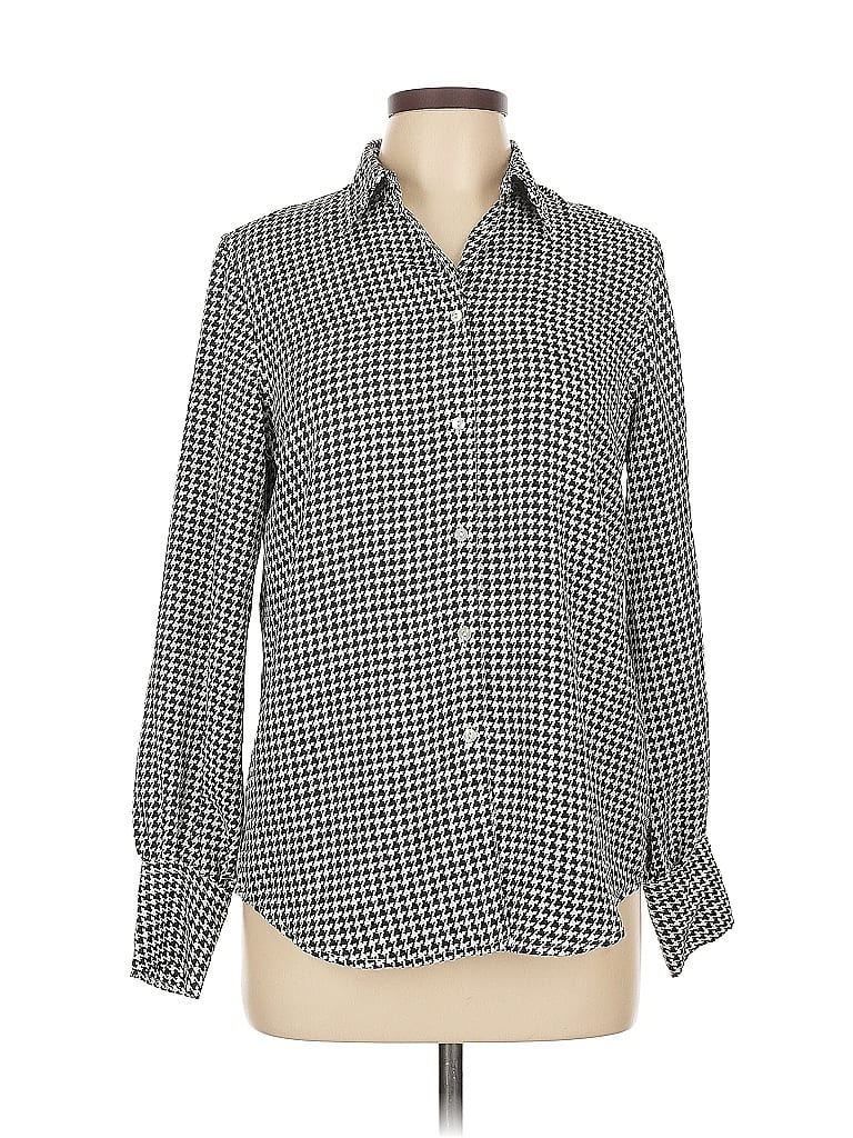 Pre-owned Chaps Long Sleeve Blouse In Black