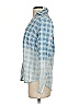 Soho JEANS NEW YORK & COMPANY 100% Lyocell Plaid Blue Long Sleeve Button-Down Shirt Size XS - photo 5