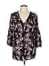 Soho JEANS NEW YORK & COMPANY 100% Polyester Black 3/4 Sleeve Blouse Size L - photo 1