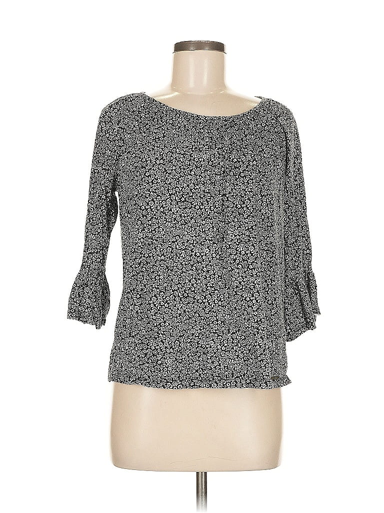 Pre-owned Michael Michael Kors 3/4 Sleeve Blouse In Gray
