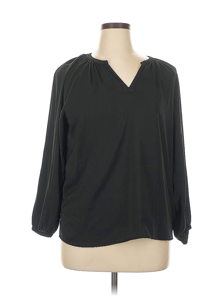 Pre-owned Apt. 9 3/4 Sleeve Blouse In Black