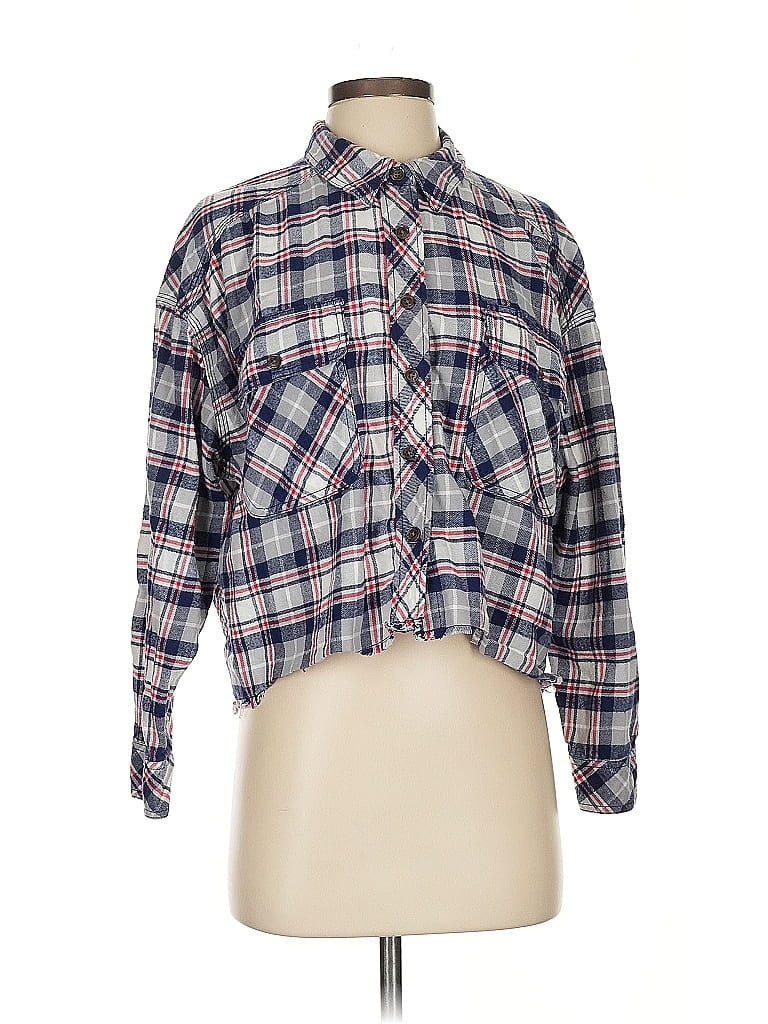 Pre-owned Bdg Long Sleeve Button Down Shirt In Blue