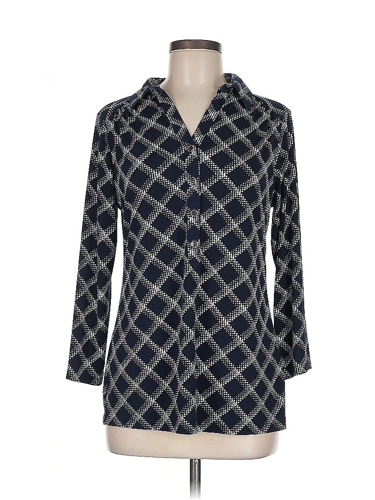 Pre-owned Charter Club 3/4 Sleeve Blouse In Blue