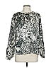 1.State 100% Polyester Silver Tan Long Sleeve Blouse Size L - photo 1