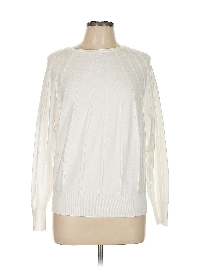 Pre-owned Tahari Pullover Sweater In White