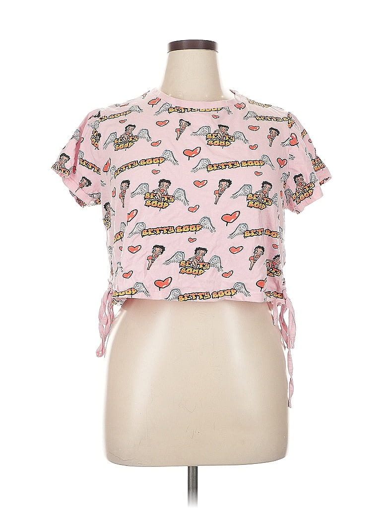 Betty Boop 100% Cotton Pink Short Sleeve Blouse Size 1X - photo 1