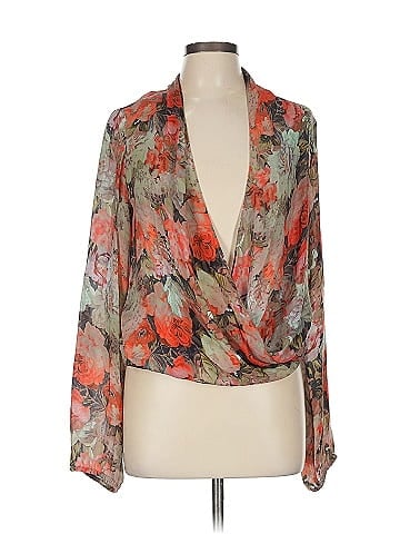Haute Hippie Long Sleeve Silk Top (view 1)