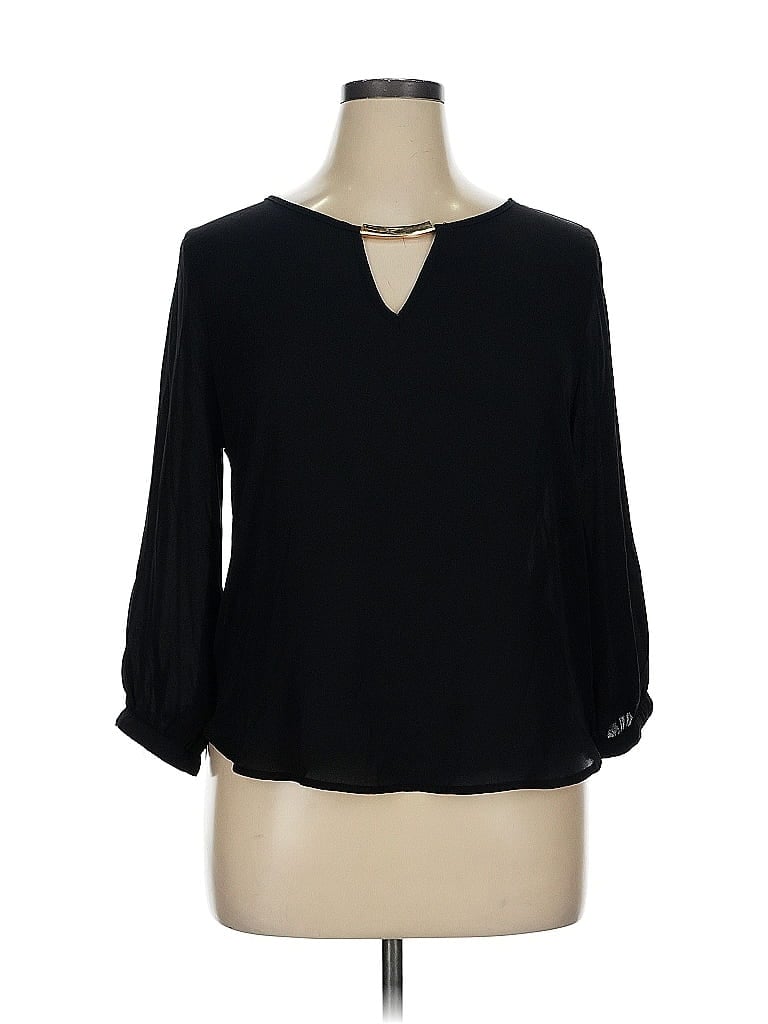 Pre-owned Meraki 3/4 Sleeve Blouse In Black