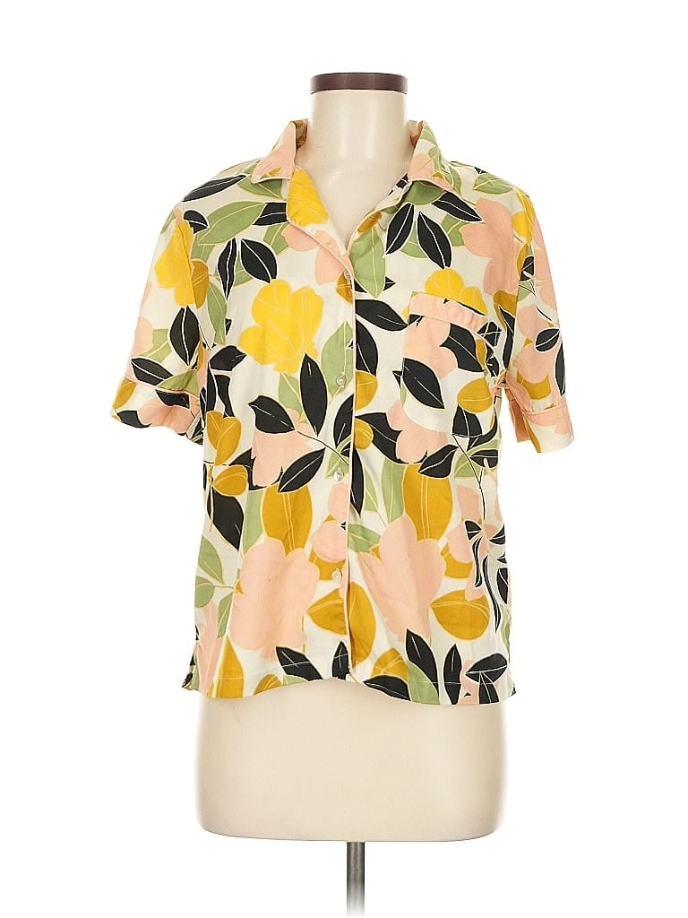 Pre-owned Rachel Zoe Tjx Short Sleeve Blouse In Yellow