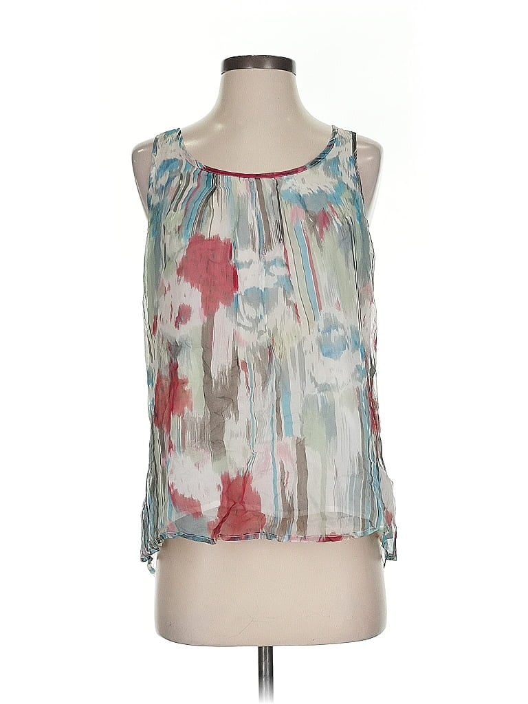 Pre-owned Xxi Sleeveless Silk Top Teal Halter Neckline Tops In Blue