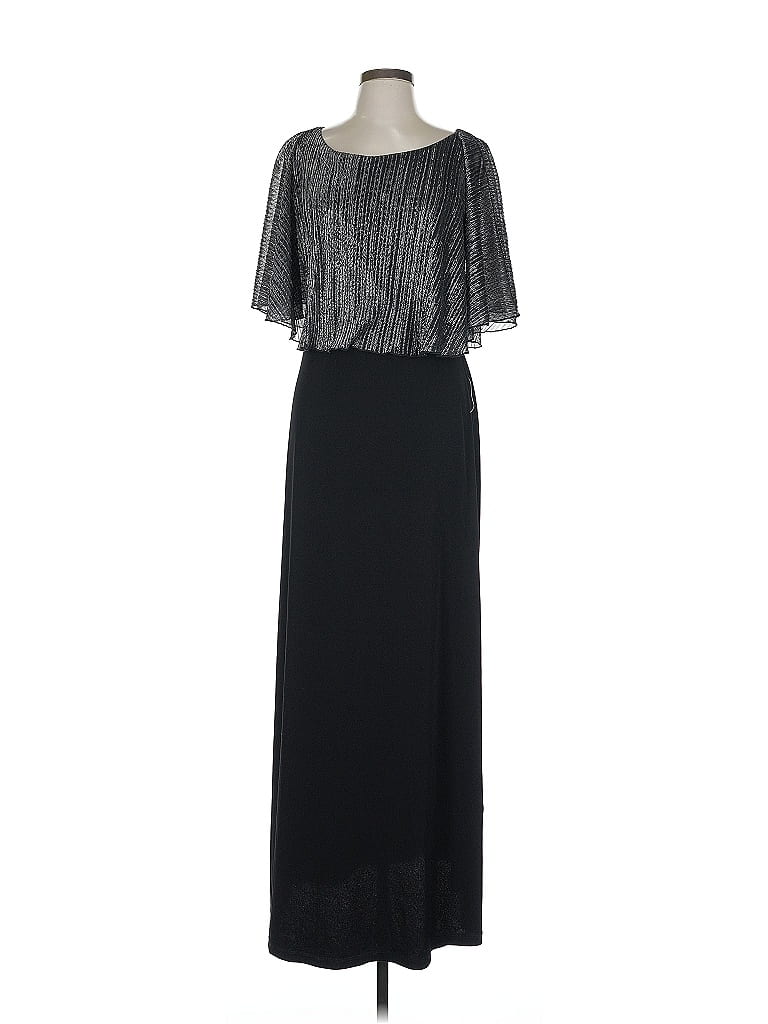 Connected Womens Cascade Ruffle Dress Black Size 10 main image 0