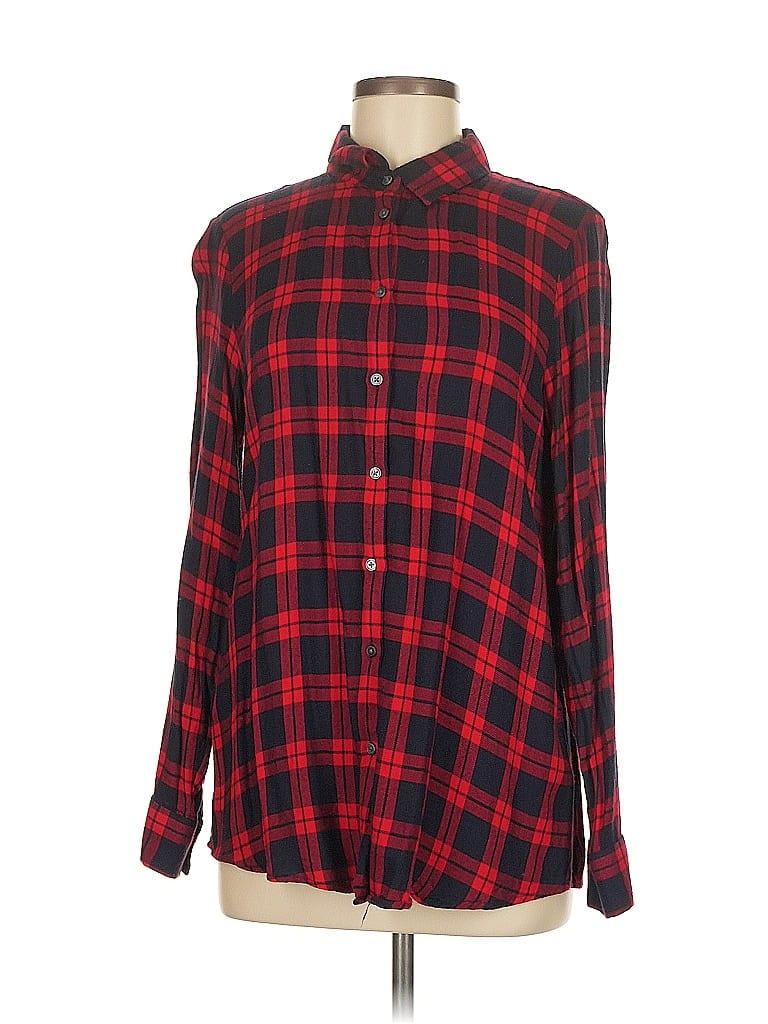 Pre-owned Banana Republic Long Sleeve Button Down Shirt In Red