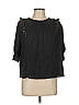 Tanya Taylor 100% Cotton Black 3/4 Sleeve Blouse Size 10 - photo 1