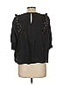 Tanya Taylor 100% Cotton Black 3/4 Sleeve Blouse Size 10 - photo 2