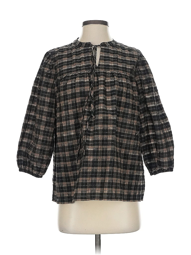 Barbour Tweed Gray 3/4 Sleeve Blouse Size 4 - photo 1