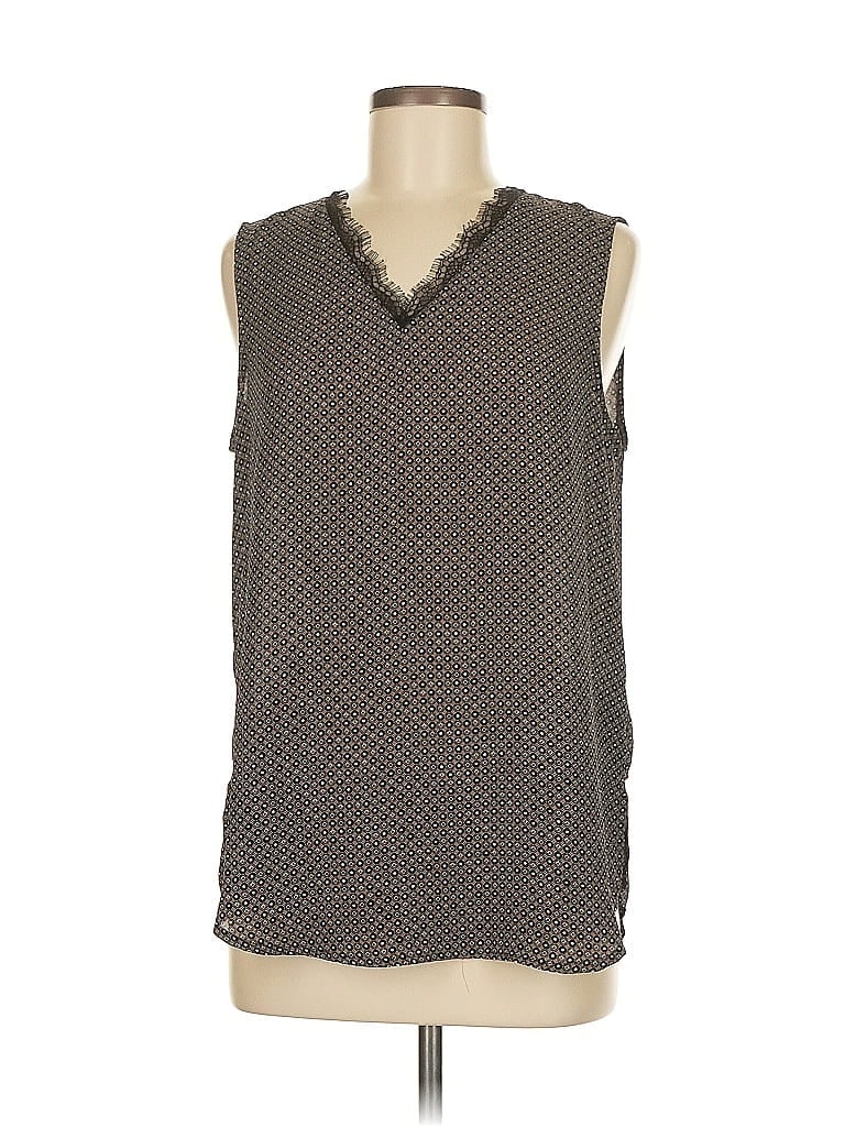 Pre-owned Adrianna Papell Sleeveless Blouse In Gray