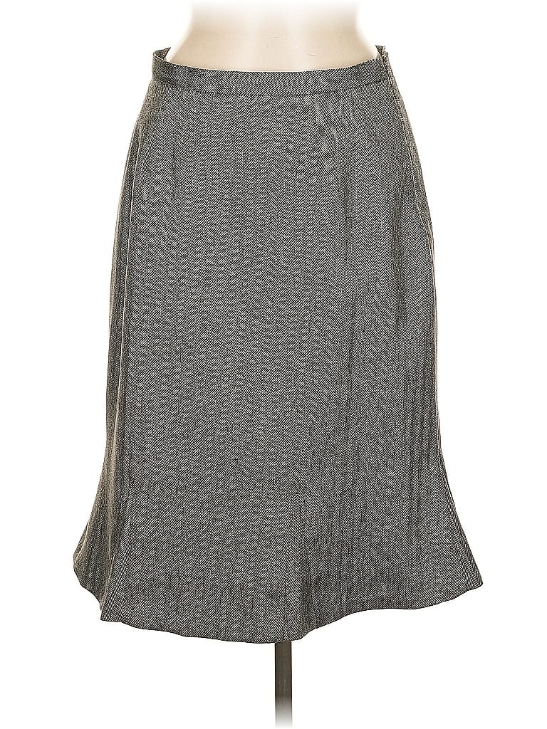 Judy's Group Inc 100% Polyester Chevron-herringbone Gray Black Casual Skirt Size 6 - photo 1