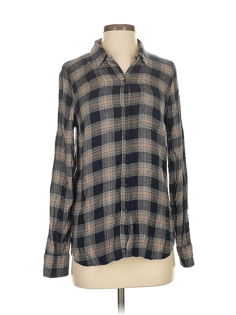 Pre-owned Lucky Brand Long Sleeve Button Down Shirt In Gray