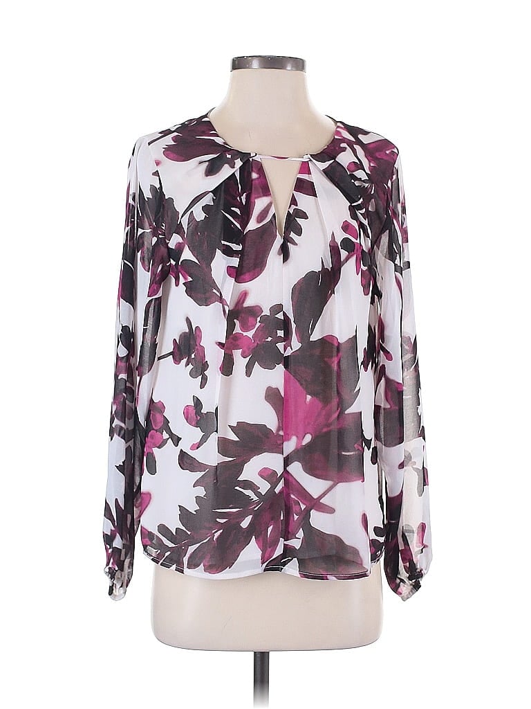 Pre-owned Calvin Klein Long Sleeve Blouse In Purple