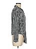 Love Notes 100% Rayon Checkered-gingham Black 3/4 Sleeve Button-Down Shirt Size M - photo 4