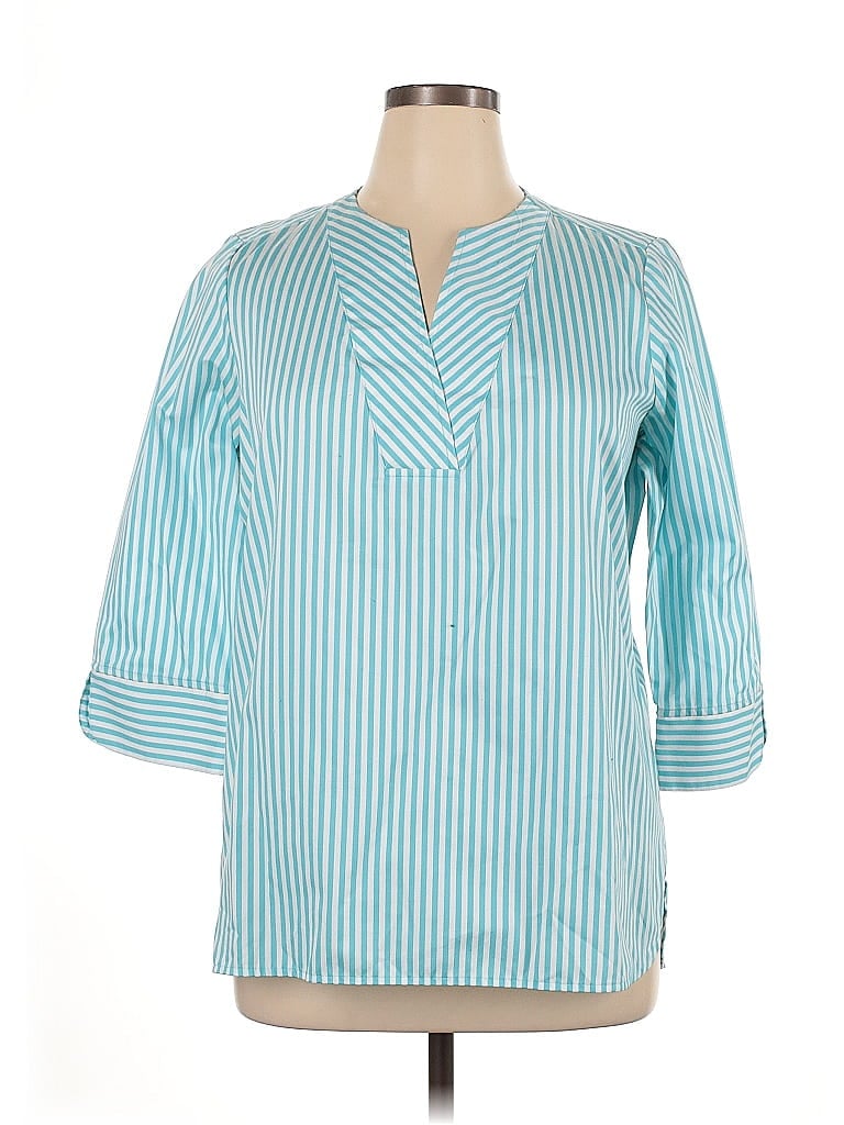 Foxcroft Blue 3/4 Sleeve Blouse Size 16 (petite) - photo 1