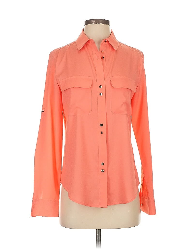 Click to view more detailed imagery on our partner's website Pre-owned Ivanka Trump Long Sleeve Blouse In Orange