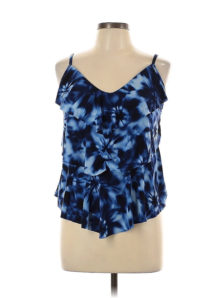 Pre-owned Aqua Green Sleeveless Top Blue Halter Neckline Tops