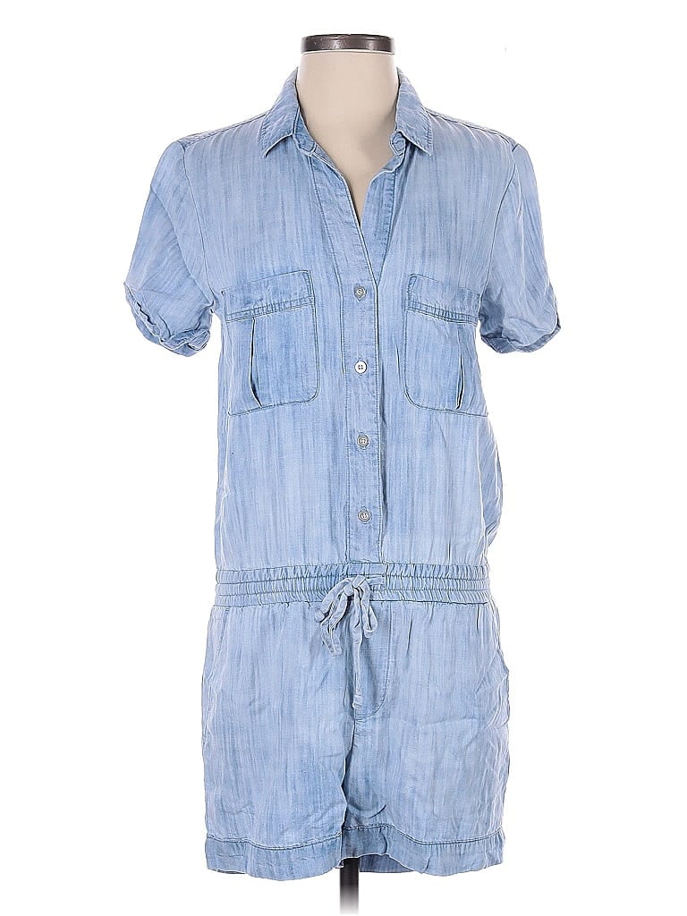 Pre-owned Side Stitch Romper In Blue