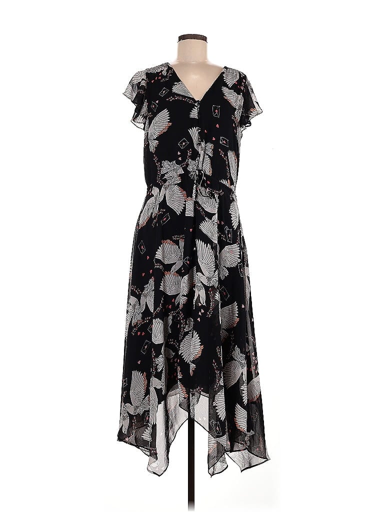 Rebecca Minkoff 100% Polyester Floral Black Casual Dress Size 6 - photo 1