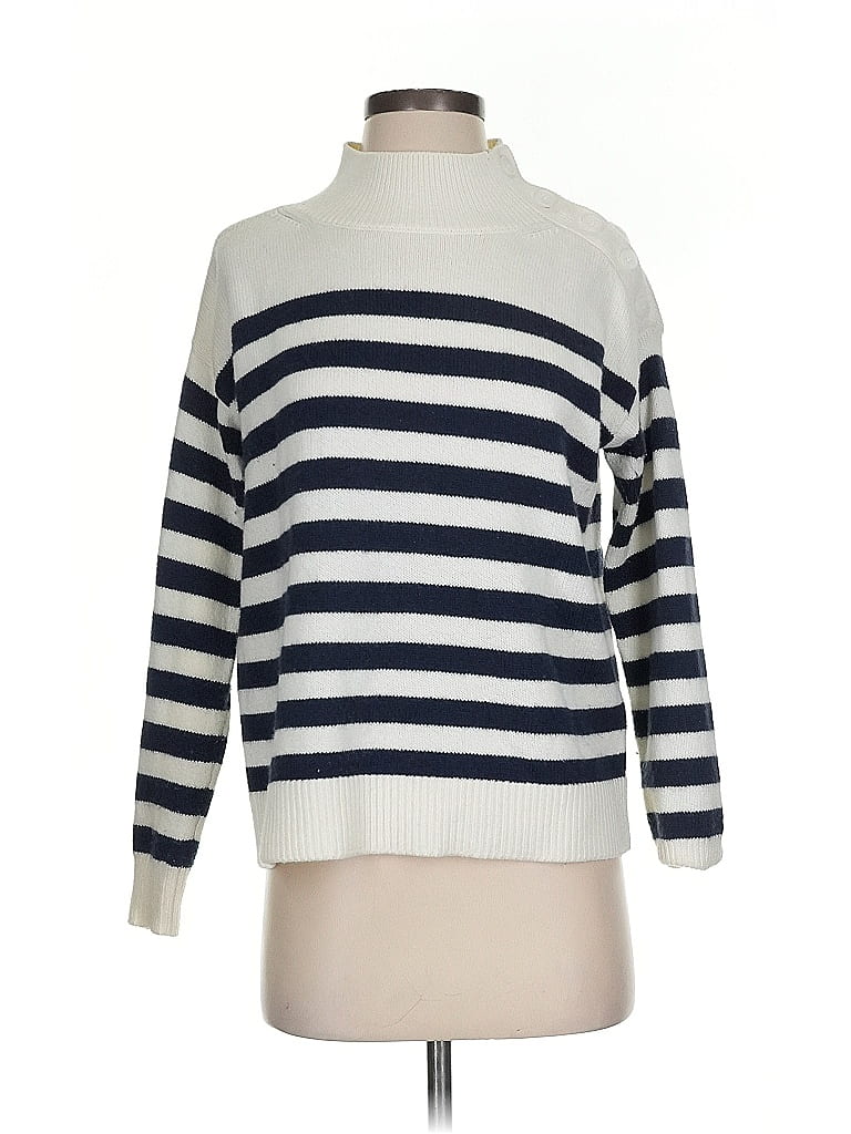 Pre-owned Ann Taylor Loft Turtleneck Sweater In White