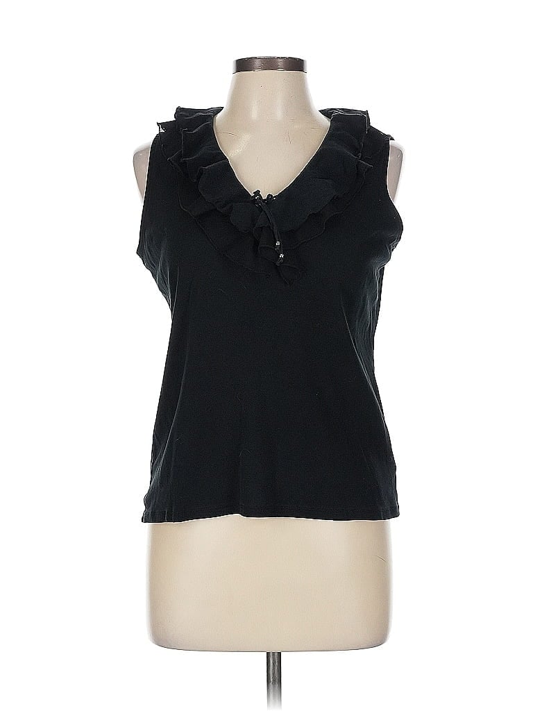 Pre-owned Chaps Sleeveless Blouse In Black