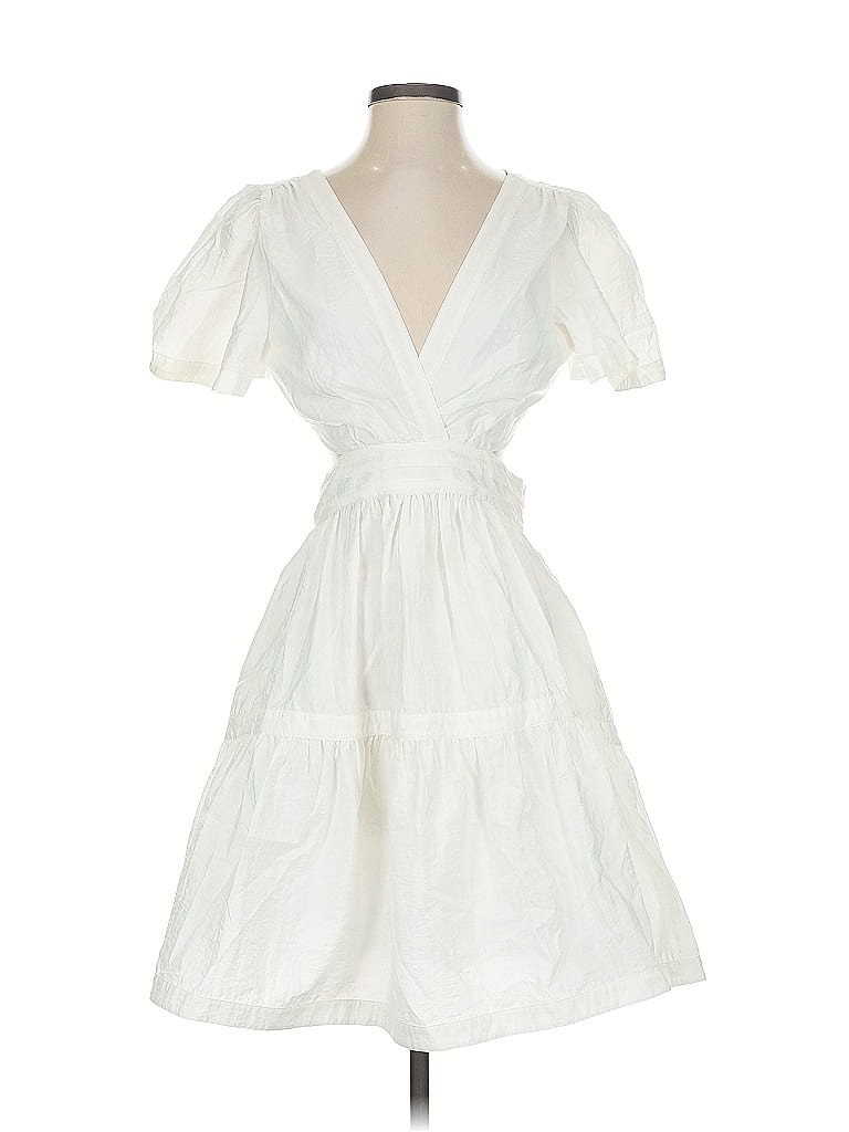 Cinq à Sept 100 Polyamide White Casual Dress Size 4 49 off ThredUp