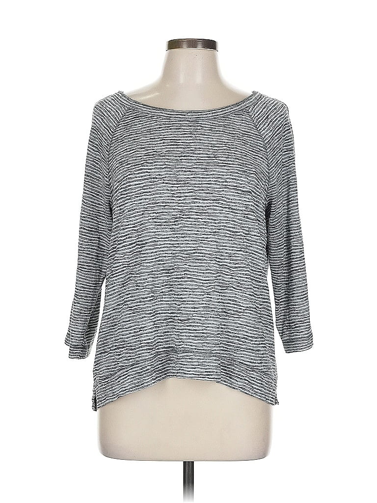 Pre-owned Ann Taylor Loft 3/4 Sleeve T-shirt In Gray