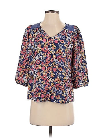Porridge 3/4 Sleeve Silk Top (view 1)