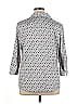 Foxcroft 100% Cotton Polka Dots Gray Blue 3/4 Sleeve Button-Down Shirt Size 14 - photo 2