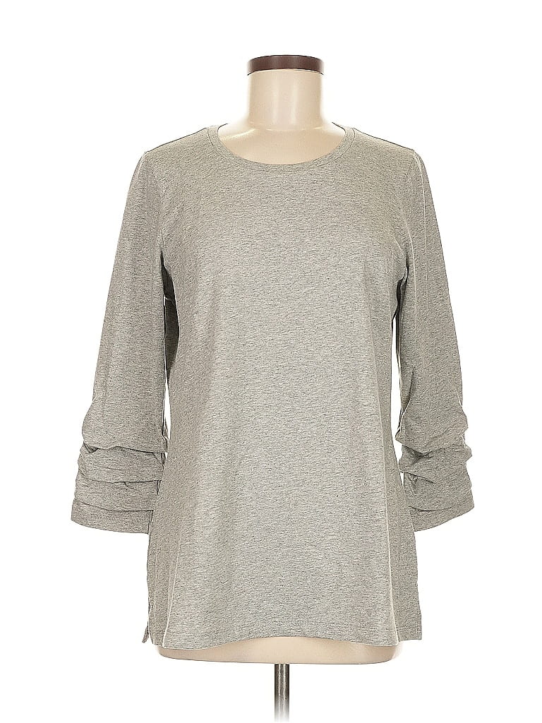 Pre-owned Assorted Brands 3/4 Sleeve T-shirt In Gray