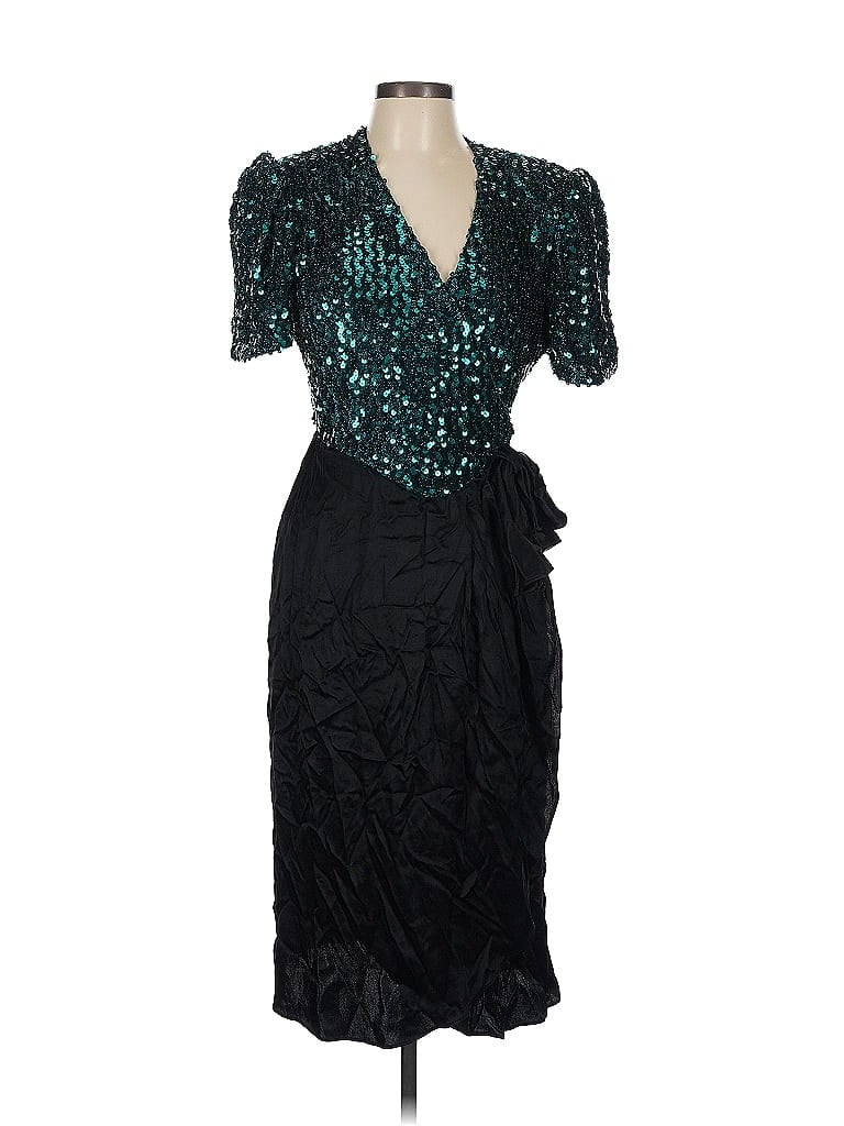 Betsy & Adam Teal Black Cocktail Dress Size 13 - photo 1