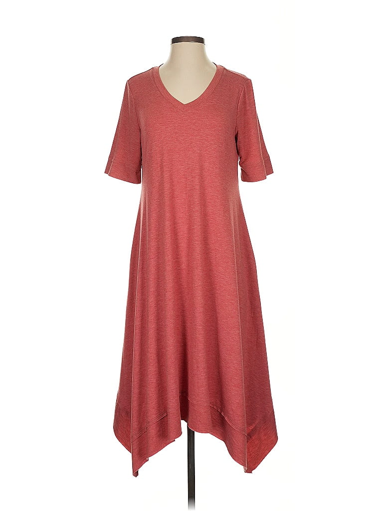 Pre-owned Logo Lounge Casual Dress In Burgundy