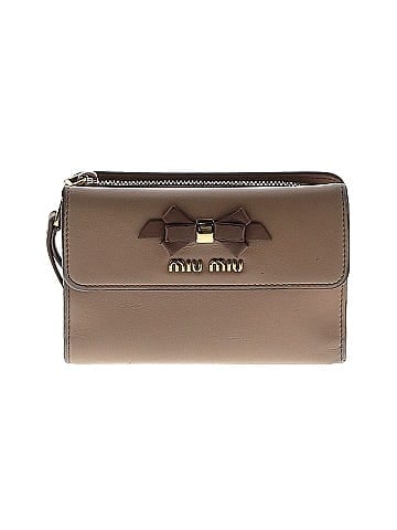 Miu Miu Soft Calfskin Bow Bi-Fold Wallet (view 1)