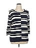 Dana Buchman Stripes Blue Pullover Sweater Size XL - photo 1