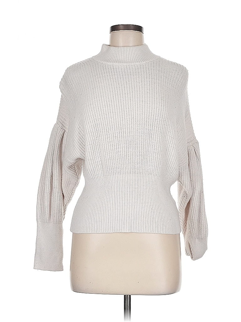 Pre-owned Express Turtleneck Sweater In White