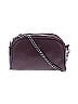 Burgundy leather crossbody bag with chain strap
