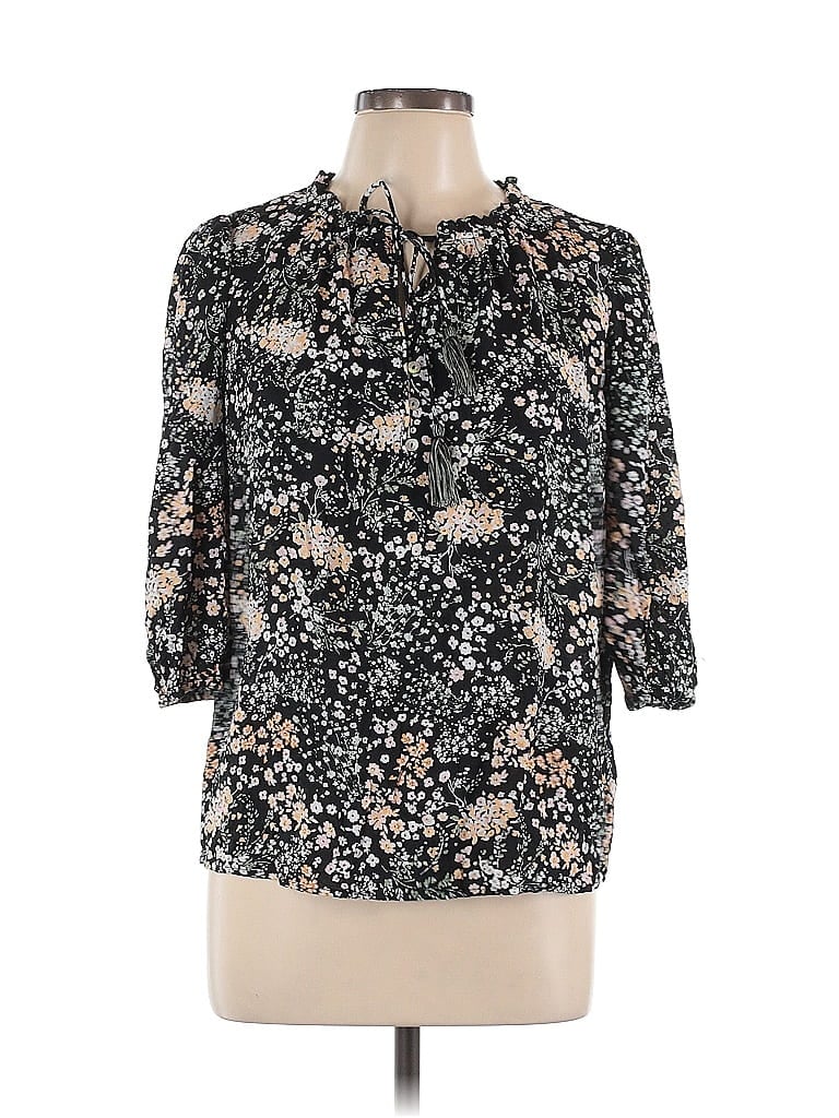 Pre-owned Lovestitch 3/4 Sleeve Blouse In Black