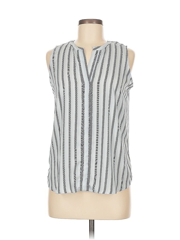 GF Ferre Gray 100% Nylon Short Sleeve Casual Tank Top Blouse