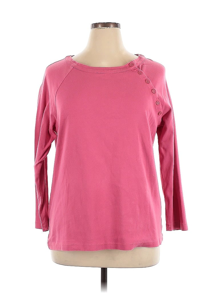 Pre-owned Charter Club 3/4 Sleeve T-shirt In Pink