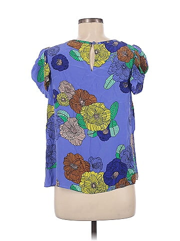 Tibi Short Sleeve Silk Top (view 2)
