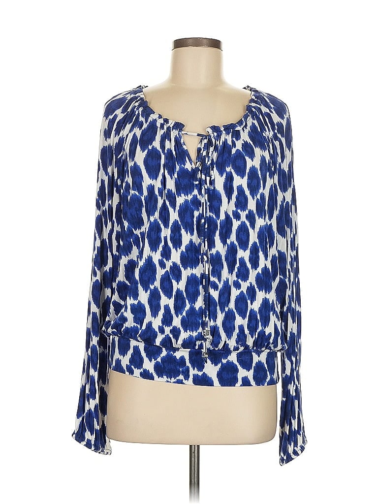 Pre-owned Michael Michael Kors Long Sleeve Blouse In Blue