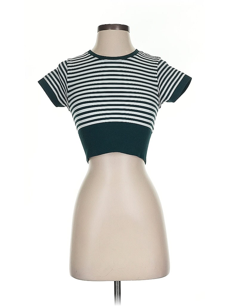 Pre-owned Aerie Short Sleeve Turtleneck In Green