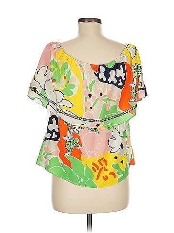 Trina Turk Short Sleeve Silk Top (view 2)