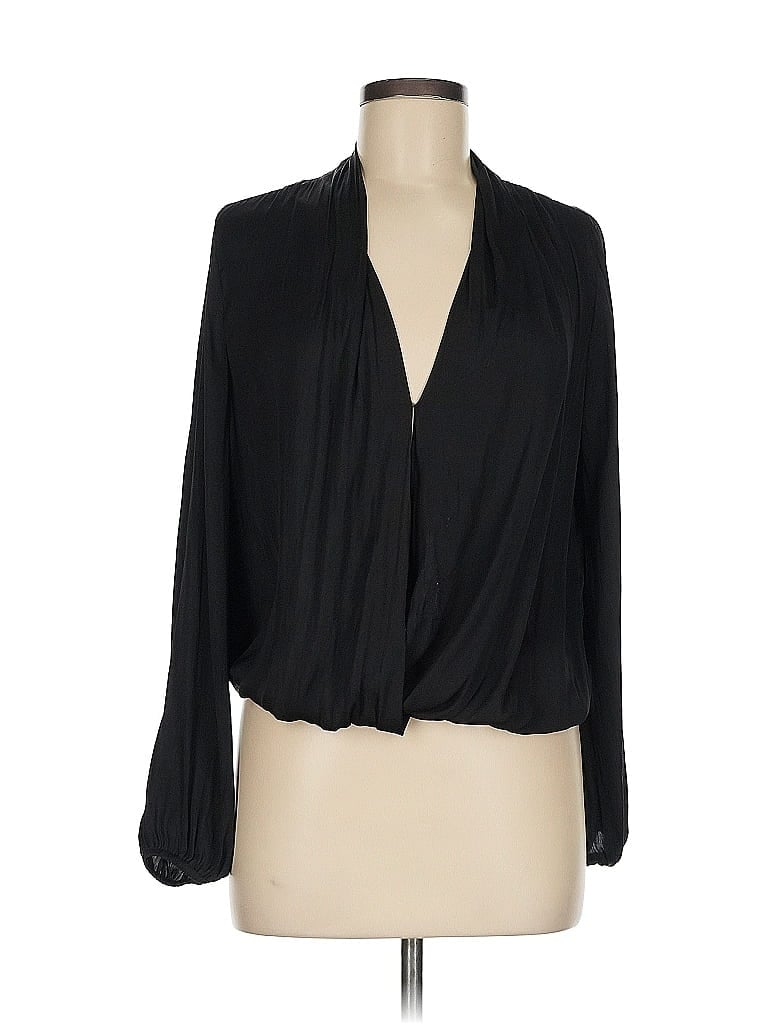 Pre-owned Assorted Brands Long Sleeve Blouse In Black